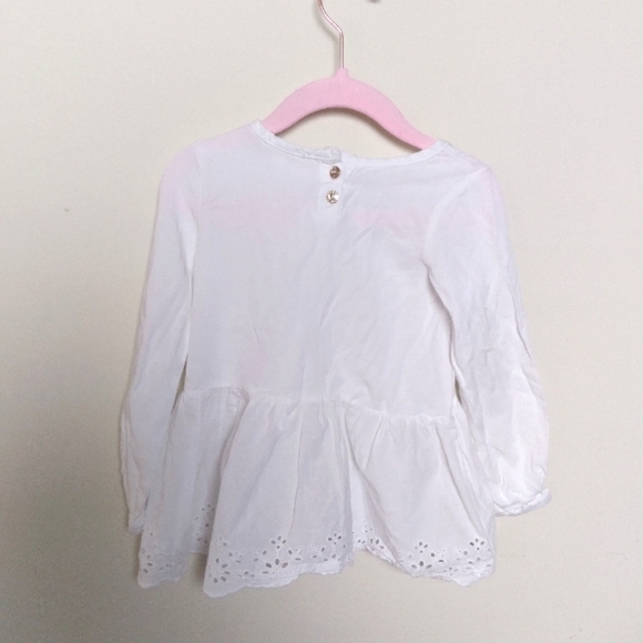 Tahari Girl White Eyelet Lace Long Sleeve Dress Size 3T - Picture 2 of 11